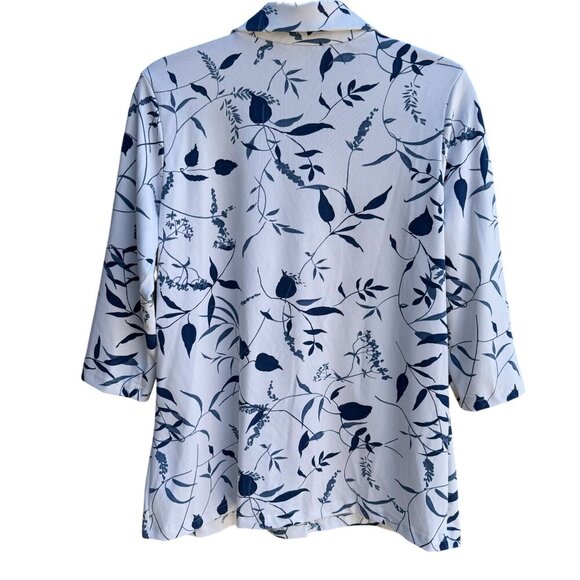 Carolyn Strauss Collection Womens Floral Print 3/4 Sleeve Button-Up Blouse M - Picture 2 of 7
